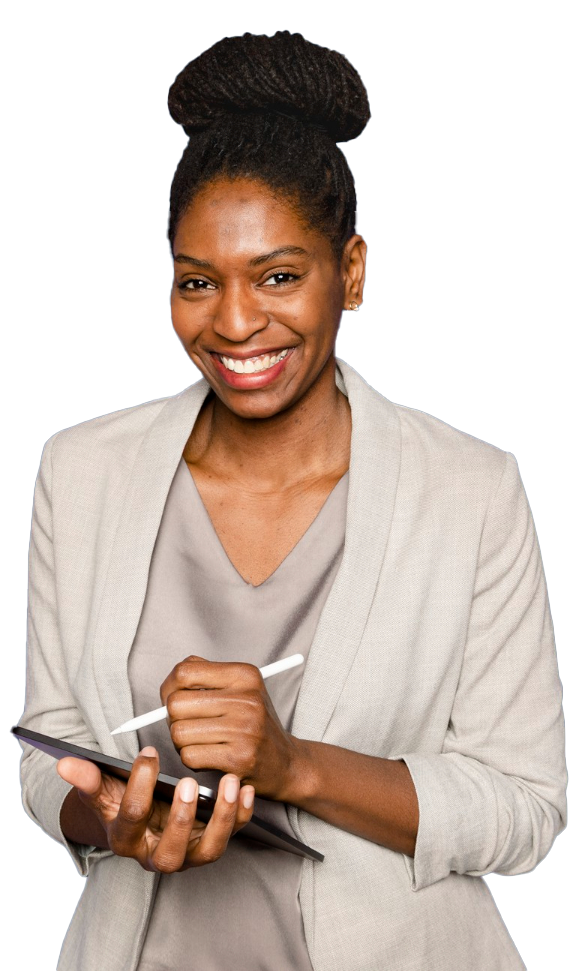 Woman holding tablet